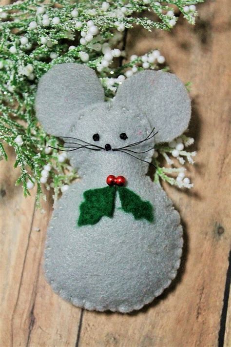 Felt Mouse Ornaments-felt Mice-christmas Ornaments-holiday | Etsy