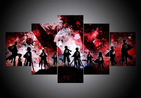 Attack On Titan 6 – Anime 5 Panel Canvas Art Wall Decor – Canvas Storm