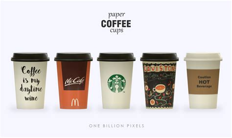 Paper Coffee Cups (The Sims 4) - One Billion Pixels