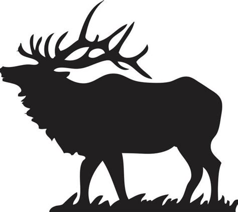 Bull Elk Vinyl Car Decal - Indoor/Outdoor Hunting Sticker | Elk silhouette, Elk drawing ...