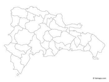 Outline Map of Dominican Republic with Provinces by Vemaps | TPT