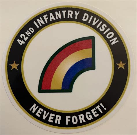 US Army 42nd Infantry Division "Never Forget!" Veteran Sticker - Decal ...