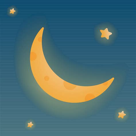 Crescent or New Moon Cartoon Vector Illustration. Young Moon 3d Icon ...