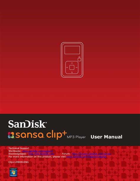 Download free pdf for Sandisk Sansa Sansa Clip 1GB MP3 Player manual