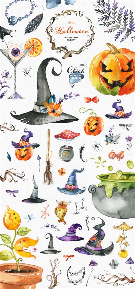 Halloween. Watercolor Collection | Halloween illustration, Halloween drawings, Halloween art