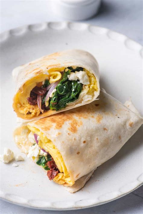 Mediterranean Egg Wrap {Breakfast Sandwich} - Feel Good Foodie