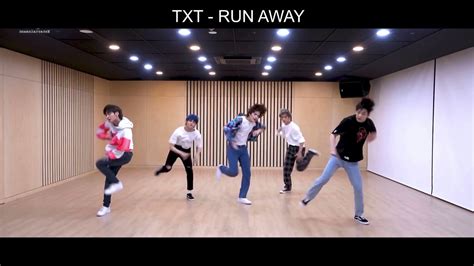 TXT - RUN AWAY | Dance Practice Mirrored HD - YouTube