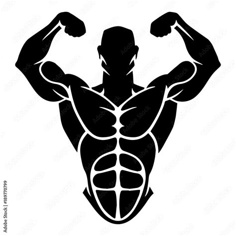 Bodybuilder Logo Template. Vector object and Icons for Sport Label, Gym ...