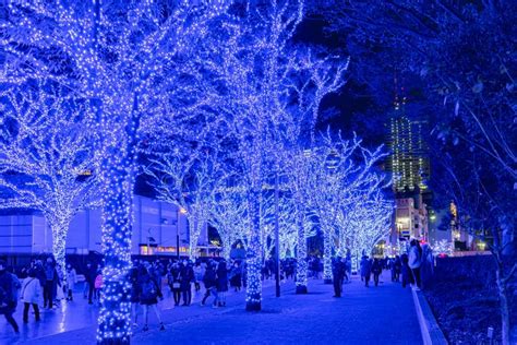 Shibuya Blue Cave Winter Illumination Festival Editorial Photography - Image of christmas, color ...