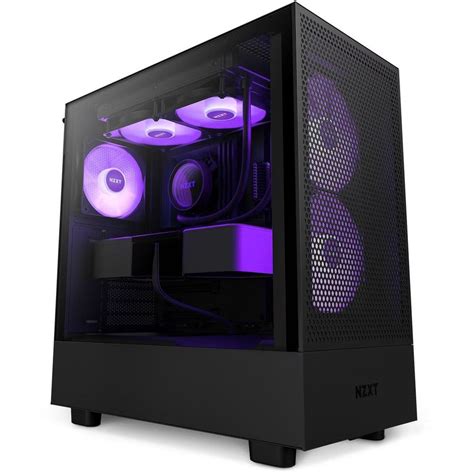 NZXT H5 Flow RGB Black White PC Computer Desktop Case Chassis ...