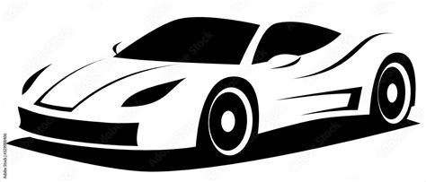 Vector illustration silhouette of the aerodynamic super sports car ...