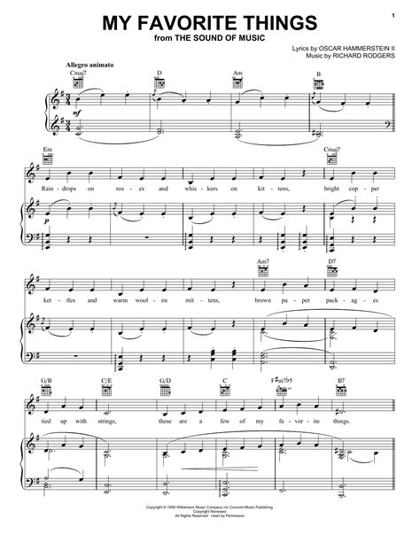 My Favorite Things | Sheet Music Direct