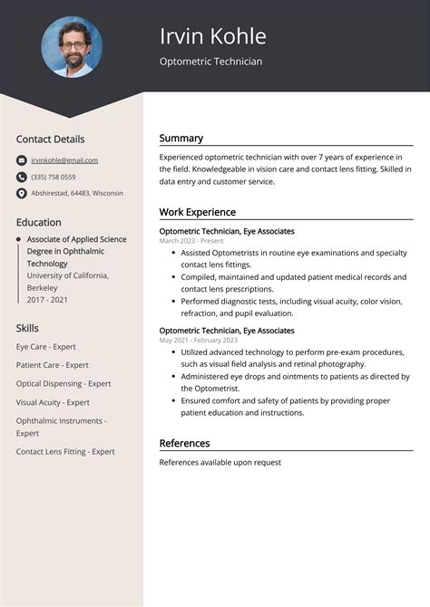 Optometric Technician Resume: Job Description, Sample & Guide