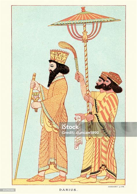 Darius I Third King Of The Persian Achaemenid Empire Stock Illustration ...