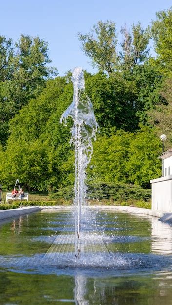 Premium Photo | Beautiful fountain in the city park