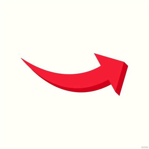 Curved Red Arrow Vector in Illustrator, SVG, JPG, EPS, PNG - Download ...