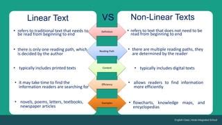 Linear and Non Linear Texts | PPT