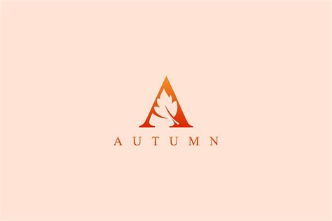 Letter A initial alphabet typography autumn beauty cosmetic nature vintage retro health branding ...