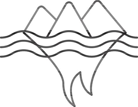 Flat Style Iceberg Icon In Black Outline. 24462268 Vector Art at Vecteezy