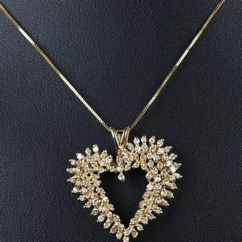 14ct Gold & Diamond Heart Shaped Pendant SR007 | Second Hand Jewellery