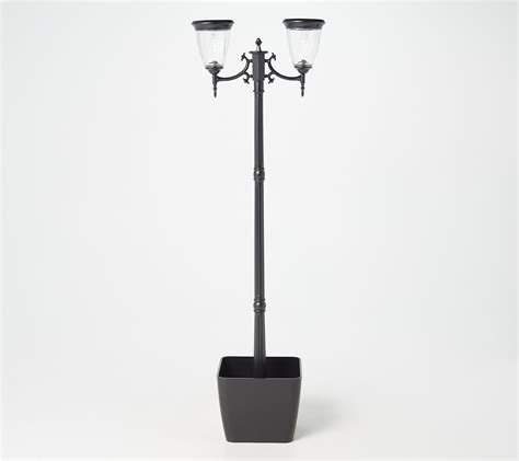 Energizer 2-Head Solar Full Dispersion Lamp Post with Planter Base | Lamp, Lamp post, Planters