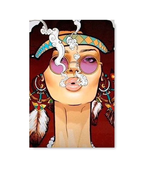 Weed Girl Poster Wall Art Smoke Lover Home Decor Prints for | Etsy