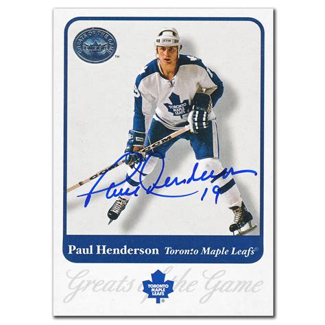 2001-02 Fleer Greats of the Game Paul Henderson Autographed Card #42 - NHL Auctions