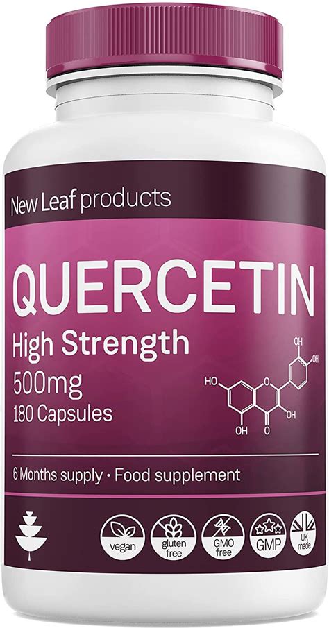 Buy Quercetin 500mg High Strength Antioxidant Supplements (6 Months ...