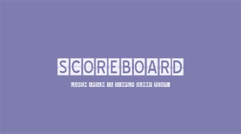 SCOREBOARD Font : Download Free for Desktop & Webfont