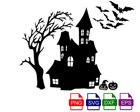 Haunted House Silhouette Clip Art