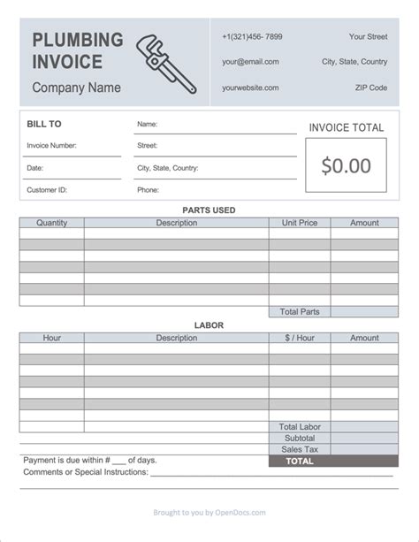 Free Plumbing Invoice Template | PDF | WORD | EXCEL