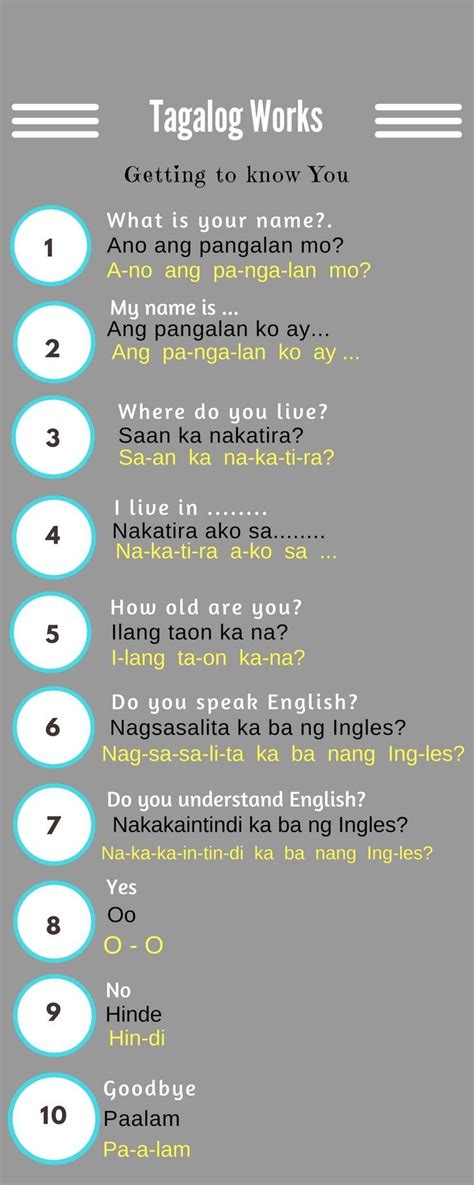 Tagalog - learning basic vocabulary | Tagalog words, Filipino words ...