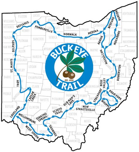 Buckeye Trail Map of Ohio | Ohio Traveler