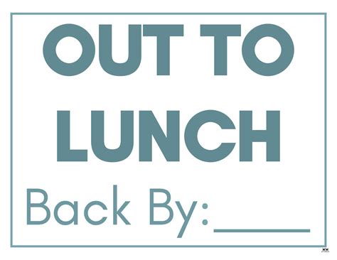 Out To Lunch Signs - 15 FREE Signs | Printabulls