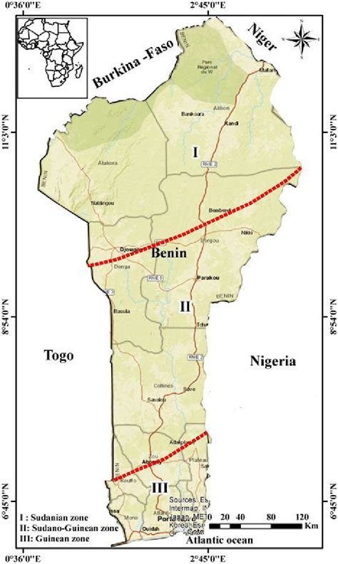 Climatic zones of Benin Republic. | Download Scientific Diagram