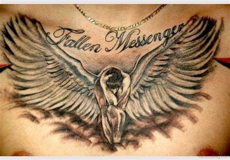 86 Graceful Angel Tattoos For Chest