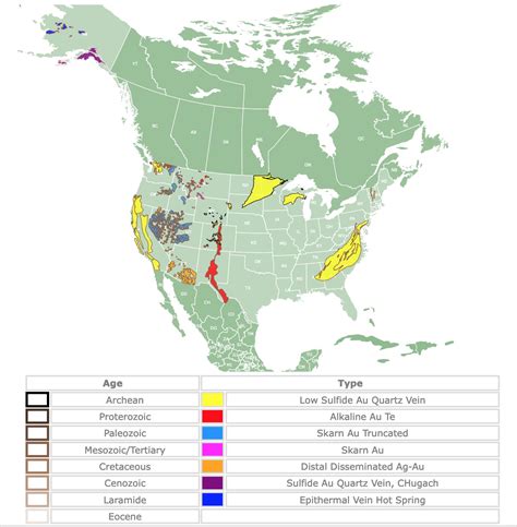 Gold Deposits in the USA Interactive Map