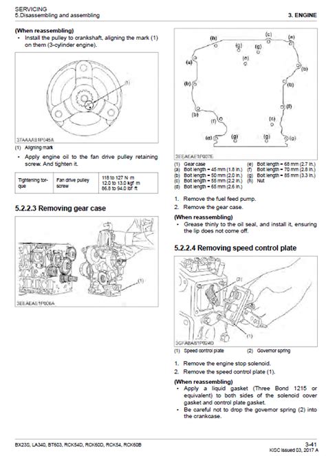 Heavy Equipment Parts & Accessories LA340,BT603 Backhoe Loader Kubota BX23S Tractor WSM Service ...