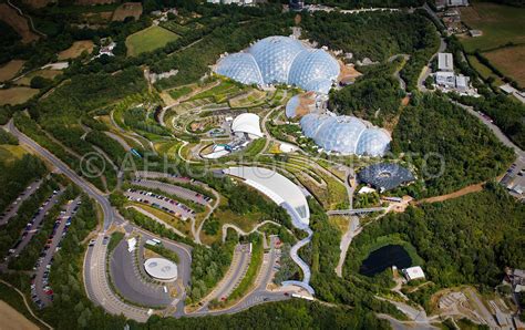 aerial view The Eden Project Cornwall, England UK