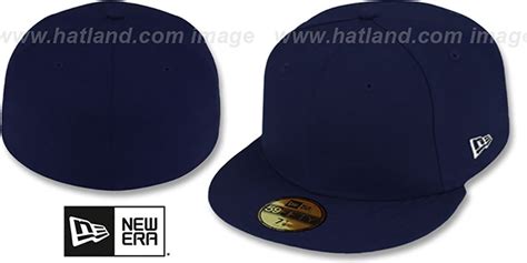 New Era 59FIFTY-BLANK Dark Navy Fitted Hat at hatland.com