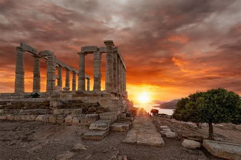 Amazing Sunset At Poseidon's Temple, Cape Sounio: Triphobo