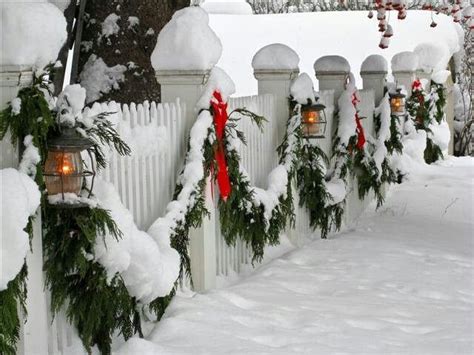 Decorated fence | Christmas garland, Christmas spirit, Christmas