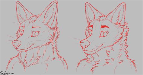 Redo on the left, old on the right. Decided to work on making this jackal character sketch ...