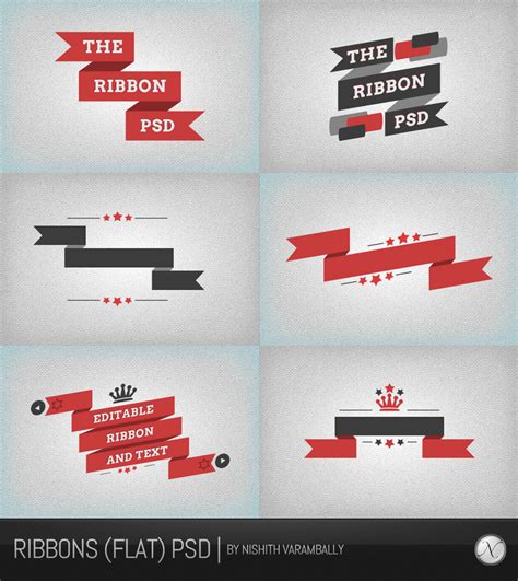 Ribbons (flat) PSD by NishithV on DeviantArt