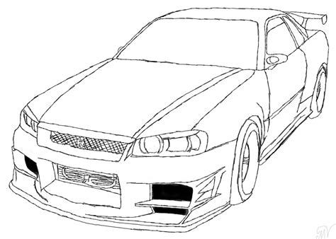 Nissan Gtr R34 - Free Coloring Pages