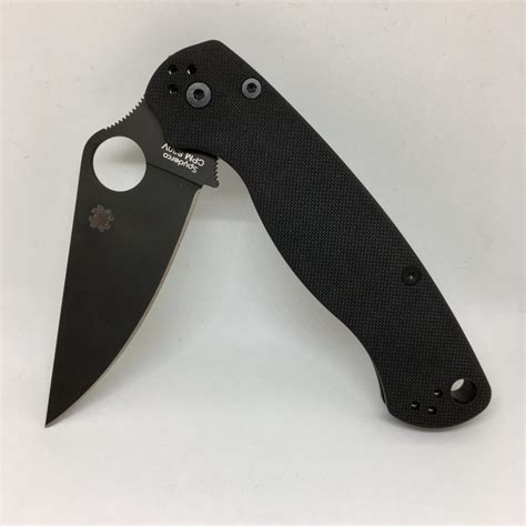 Spyderco ParaMilitary 2 Black G10 Handle Black Plain w/Clip C81GPBK2 ...