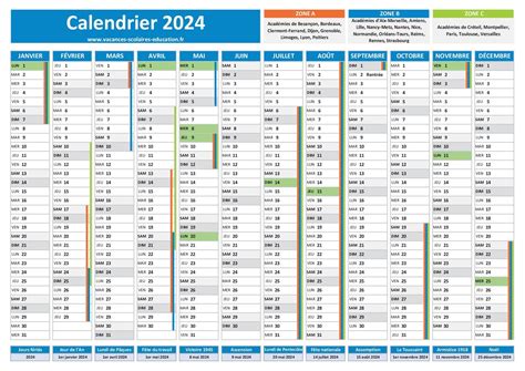 Jours fériés 2024 | Dates des fêtes légales en France | Calendriers ...