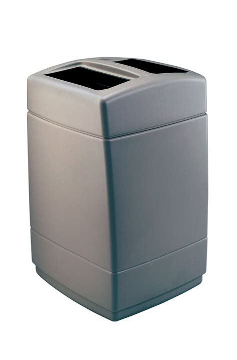 55 Gallon 2 Opening Square Plastic Outdoor Garbage Can 732824