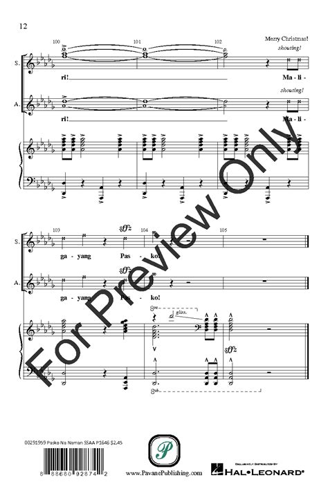 Pasko Na Naman (SSAA ) by Felipe P. de Leon/ | J.W. Pepper Sheet Music