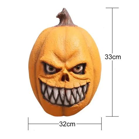 Halloween Mask For Face Horrifying Scary Mask Terror Pumpkin Head Full ...